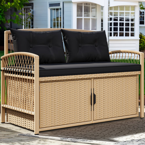 Edrosie Inc 70 Gallons Wicker Water Resistant Storage Bench with